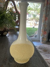 Vintage Royal Haeger Art Pottery Vase 10” Yellow White Lava Glaze Mid Century