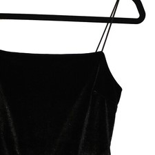 Urban Outfitters Black Velour Spaghetti Strap Skater Dress - Size M