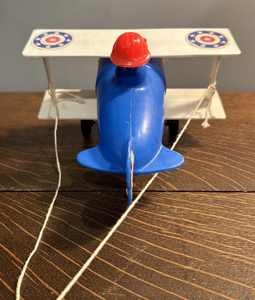 Rare Vintage LIL ACE plastic airplane toy 1970's Made In USA Original stickers - Image 4 of 4