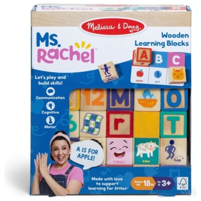 Frau Rachel Melissa & Doug Buchstaben-, Zahlenspiel hölzerne Lernblöcke NEU UK-Bestand