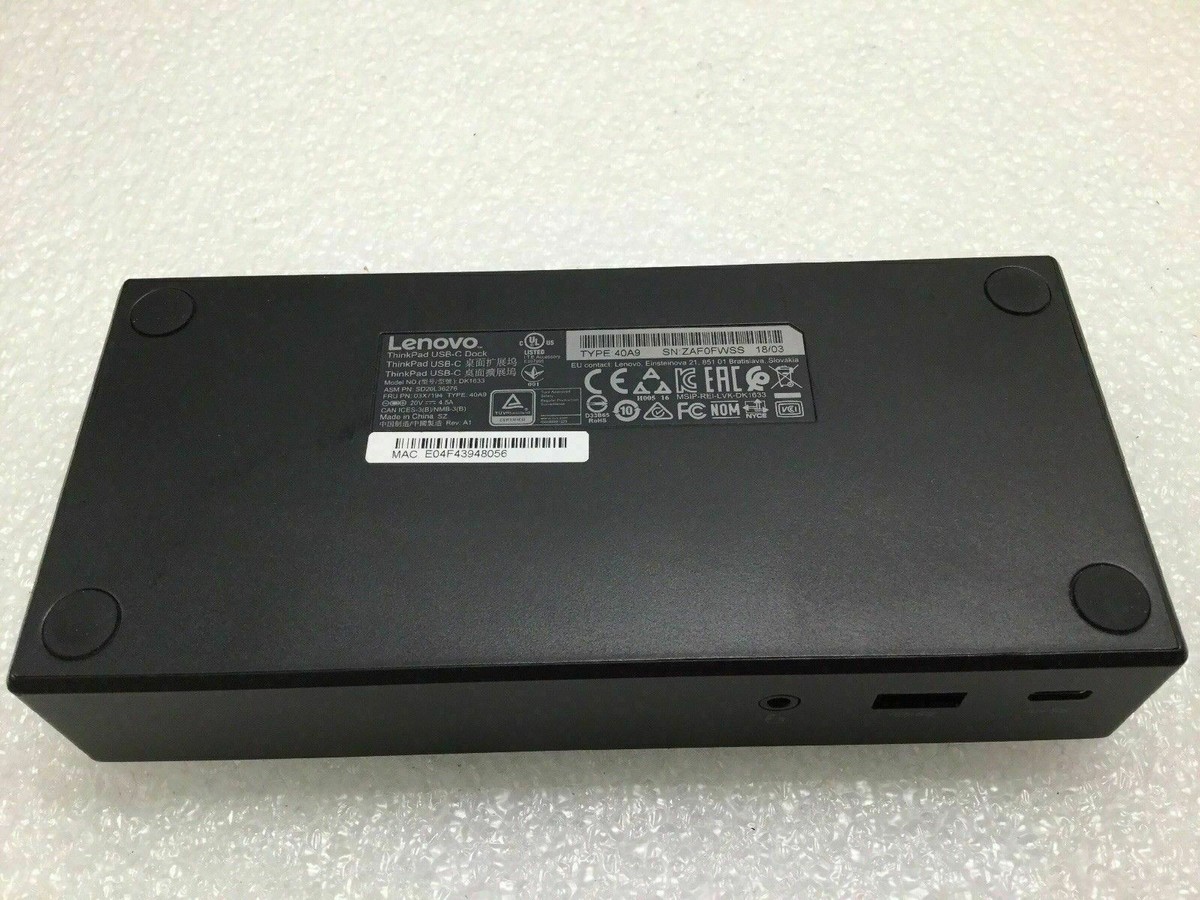 Lenovo Thinkpad USB-C Dock USB 3.0 4K Plug and Display