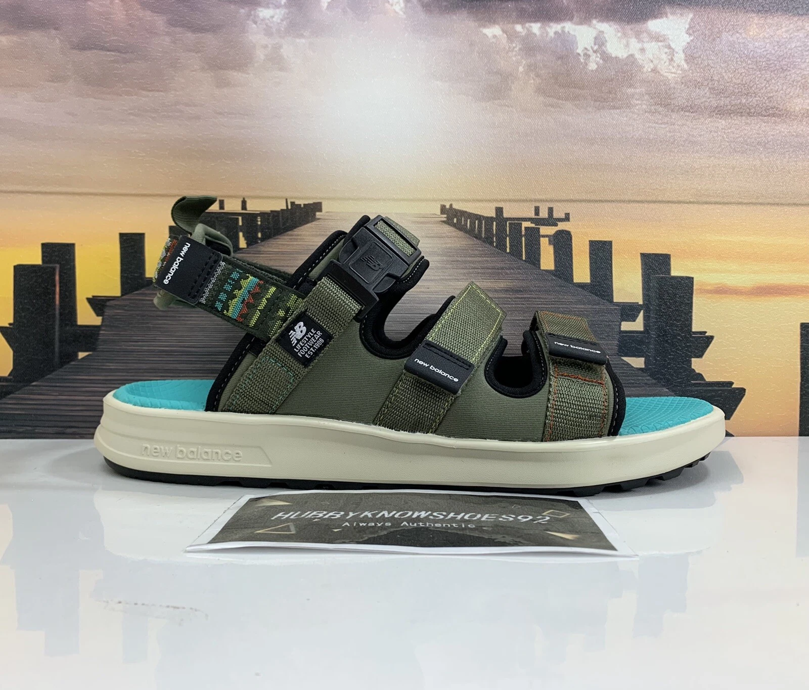 New Balance 750 sandalo ortica verde bianco SDL750TR uomo taglia 4 donna taglia 5 5 "