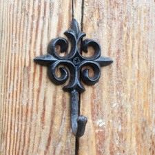 Retro Cast Iron Decorative Hooks Wall Mounted Coat and Key Hook Home Decor Black