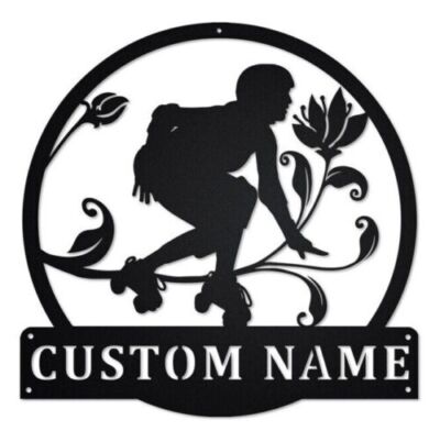 Personalized Roller Derby metal Name Sign sports center home Club Wall Art gift