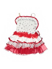 Girl Curtain Call E271 Rosebud White Red Silver Jazz Dance Dress Costume Sz CSM