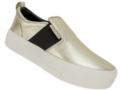 Kendall + Kylie Women's Tenley Platform Fashion Sneakers Gold Leather 10 M
