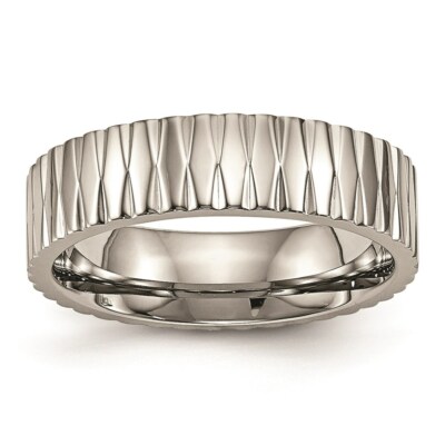 Titanium Polished Textured Ring