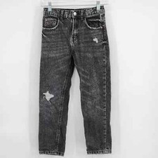 Zara Girl's Faded Black Jeans Light Distressing Size 9