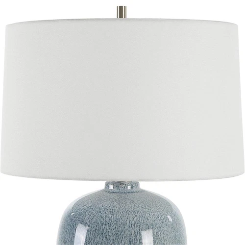 Uttermost Jubilee Coastal Ceramic and Fabric Table Lamp in Blue/Nickel - Picture 4 of 7