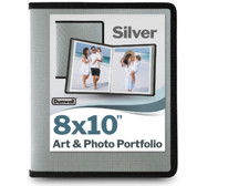 Dunwell 8x10 Photo Album Book - Silver Art Portfolio Binder for 8 x 10 Picture
