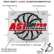 Aluminum Shroud+Fan For 2004-2009 05 Dodge Ram 1500 2500 3500 Pickup 5.7L V8 GAS