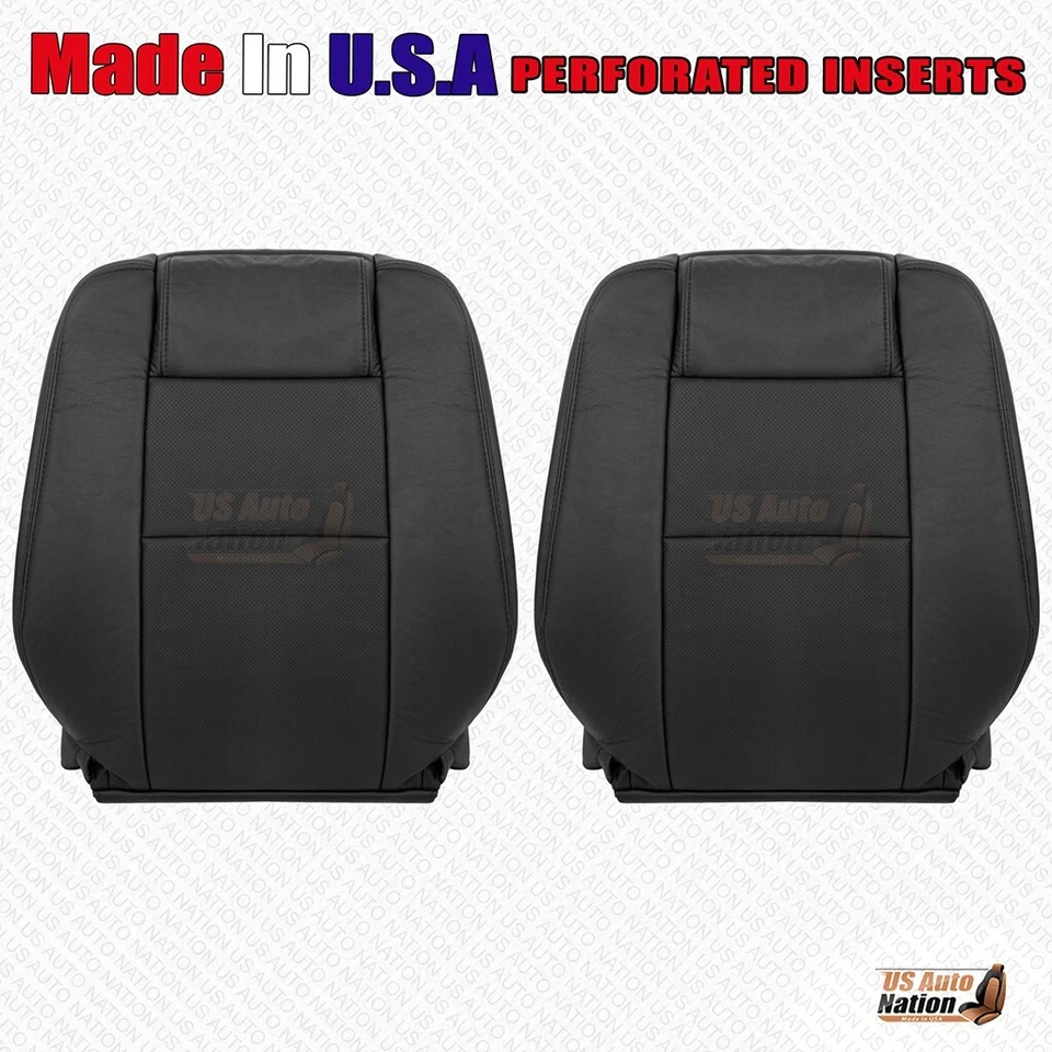 2007 2008 Ford Explorer Sport Trac Front Bottoms & Tops Leather Seat Cover Black - Image 4 of 4