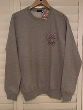 New With Tags- Boohoo Grey   HELLO LOVELY  Slogan sweatshirt size 8.