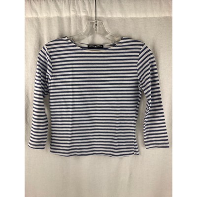 BRANDY MELVILLE John Galt Vertical Stripe Blue White Shirt Top - OS | eBay