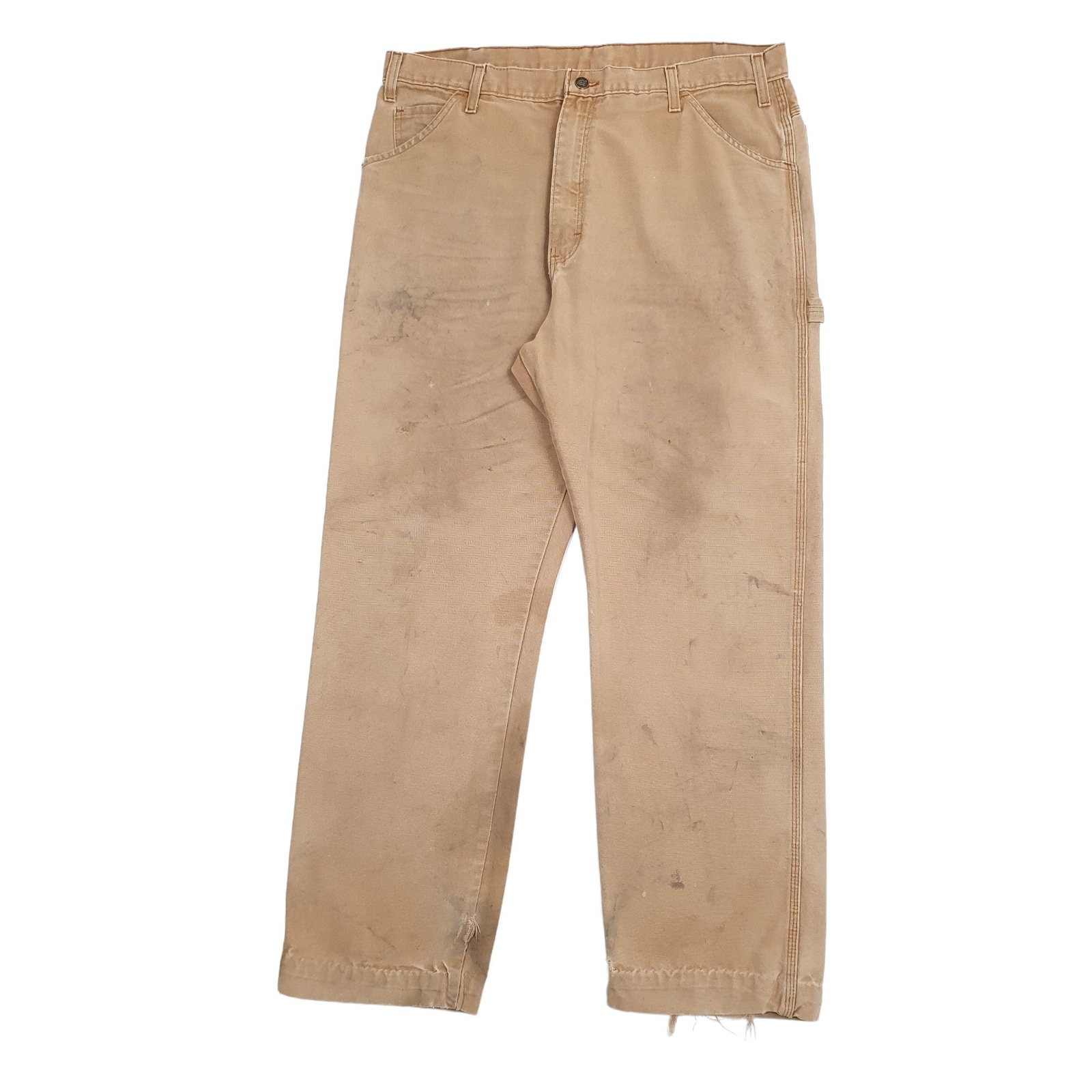 DICKIES Carpenter Workwear Trousers Cotton Tan Mens W38 L32 image 2