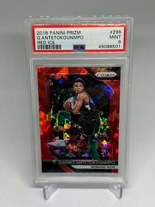 Giannis Antetokounmpo 2018 Panini Prizm Red Ice #296 PSA 9 Milwaukee Bucks
