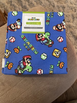 Nintendo Super Mario World Video Game Fabric FQ Fat Quarter 18 x 22 100% Cotton