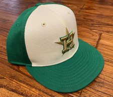 Alex Cintron 2024 Astros Game Used Issued St Patrick's Day GOLD Hat 3/17/24 #37