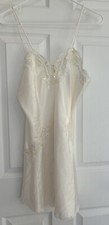 Vtg Victorias Secret Satin Sequin Lace Ivory Bridal Slip Dress Nightgown