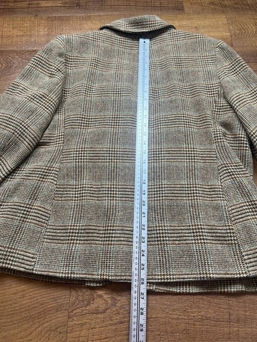 Giacca blazer donna LL Bean misto lana e seta marrone pied de poule - taglia 1X - Foto 8 di 9
