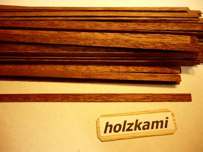 LENLUX Holzleisten Mahagoni. Bis 300mm L. Bis 10mm B. 1mm stark. 30 Leisten = 1 Stk.