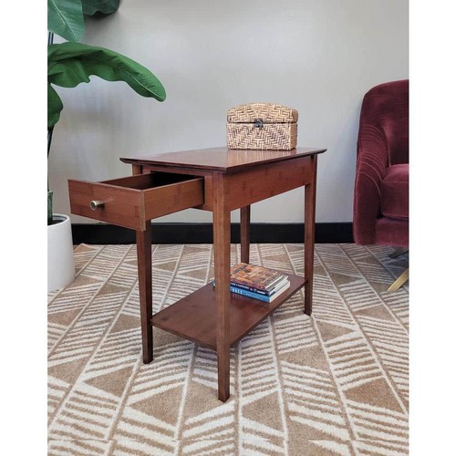 Unbranded End N' Side Tables 23"Hx13"Wx22"D Solid Wood Shelves 1-Piece Mahogany - Picture 5 of 7