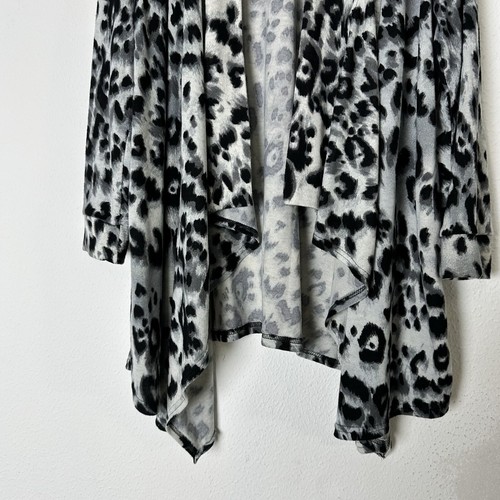 French Laundry Open Animal Print Cardigan Sweater 1X Black/white/Gray Classic - Picture 3 of 6
