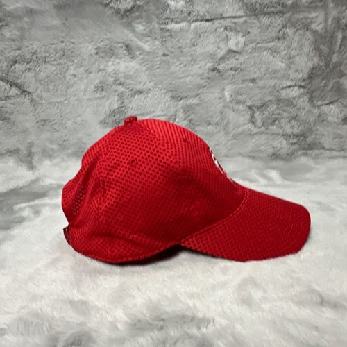 Vintage Nike Hat Cap Red Strap Back Center Swoosh 90's Y2K Big Logo Adjustable - Picture 4 of 9
