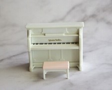 Sylvanian families white piano and bench set - calico critters furniture