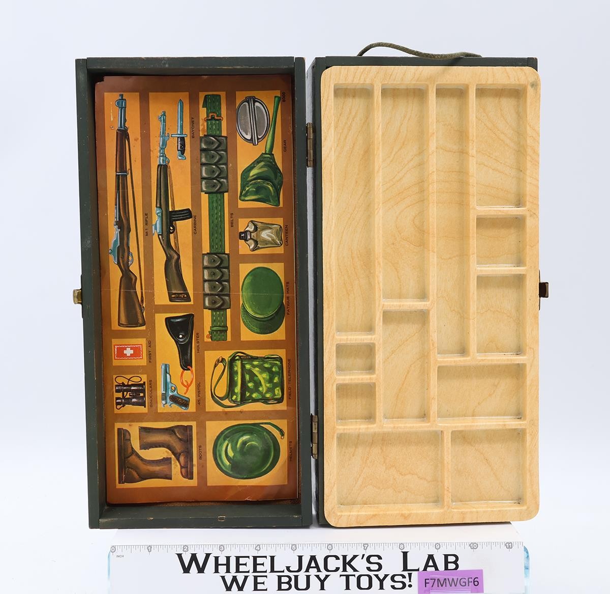 G.I. Joe Wooden Footlocker W/ Tray 1964 Hasbro Vintage Action