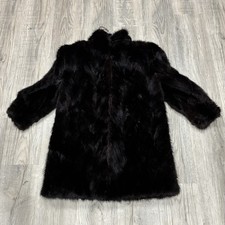 Genuine Mink Fur Coat Dark Purple Vintage Hook Eye Pit To Pit 20"x 31" Long EUC