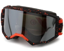 Fly Racing Zone Goggles (Black/Red/Cream) (Silver Mirror/Smoke Lens) [37-51527]