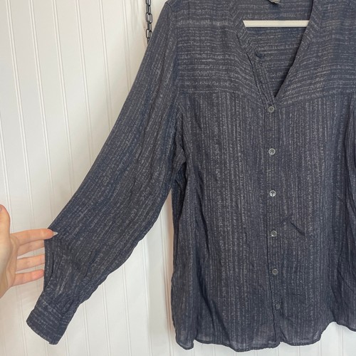 Chico's & Eddie Bauer Knit Mix Side Tie Top & Gray V-neck Button Shirt Size XXL - Picture 7 of 13