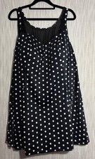 Swimsuits for All NWT swim dress size 24 Black and white Polk a dot