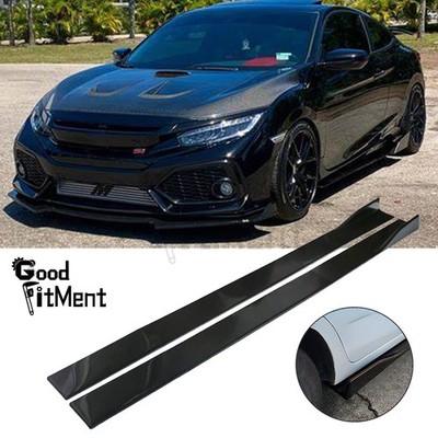 78,7'' 2m Seitenschweller Schweller Sideskirts Glänzend PP Für Honda Civic Accord