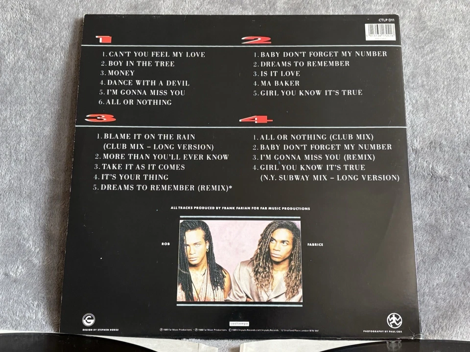 MILLI VANILLI - 2X2 - DOUBLE GATEFOLD LP - A1/B1/C1/D1 - 1989 - - Image 3 of 4
