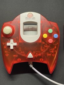 Sega Dreamcast Clear Red Controller + Matching Memory Card HKT-7700