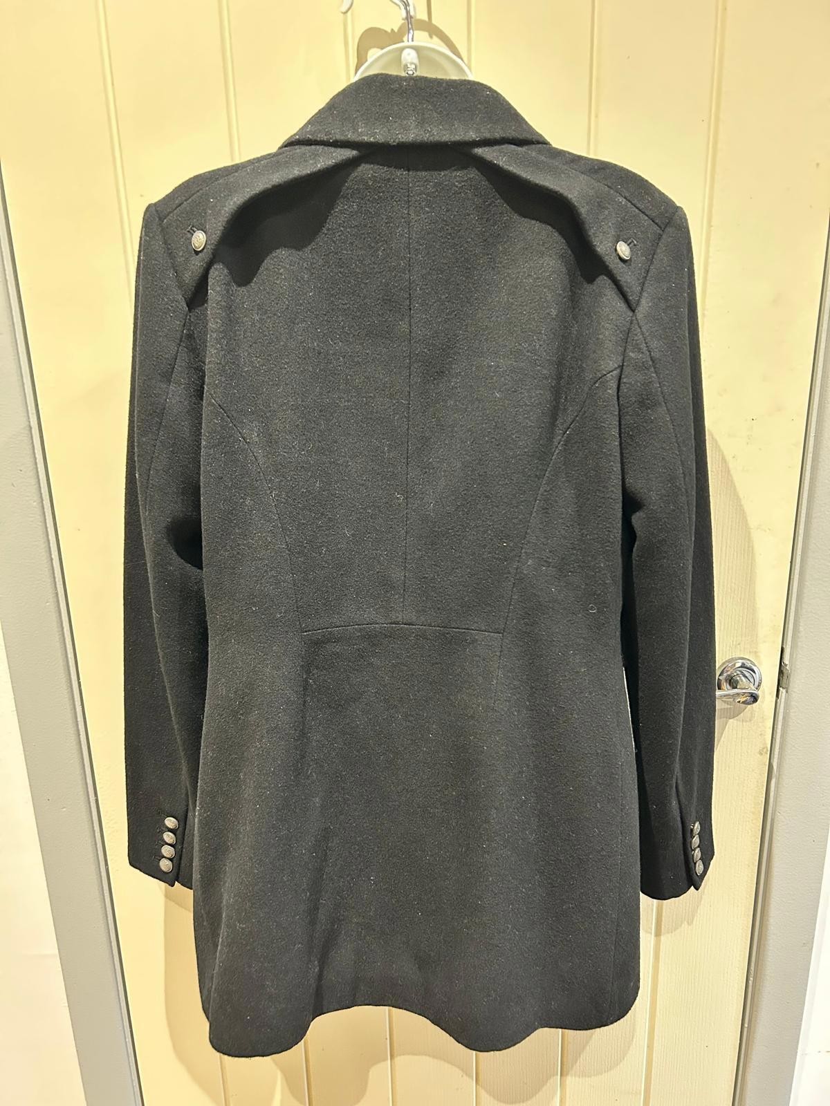 Superdry Women’s Black Wool Military Peacoat Jacket Size Medium Premium Paisley image 5