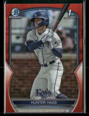 2023 Bowman Draft Chrome Orange Ref /25 #BDC-160 Hunter Haas Rays