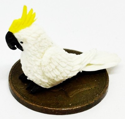 Puppenhaus weißer Kakadu kleiner Vogel Zubehör Maßstab 1:12 Miniatur C1 Tumdee