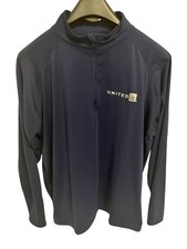 United Airlines 1/4 Zip Pullover LS Shirt Mens Size XXL Navy Blue