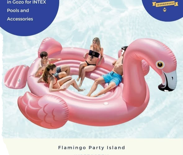 Intex 57297EP Giant Inflatable Flamingo Party Island Ride On