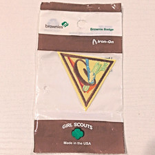 Girl Scouts Brownies Snacks Brownie Badge Iron-On Patch Made in USA