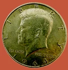 90% Silver--1964 50C Kennedy Half Dollar