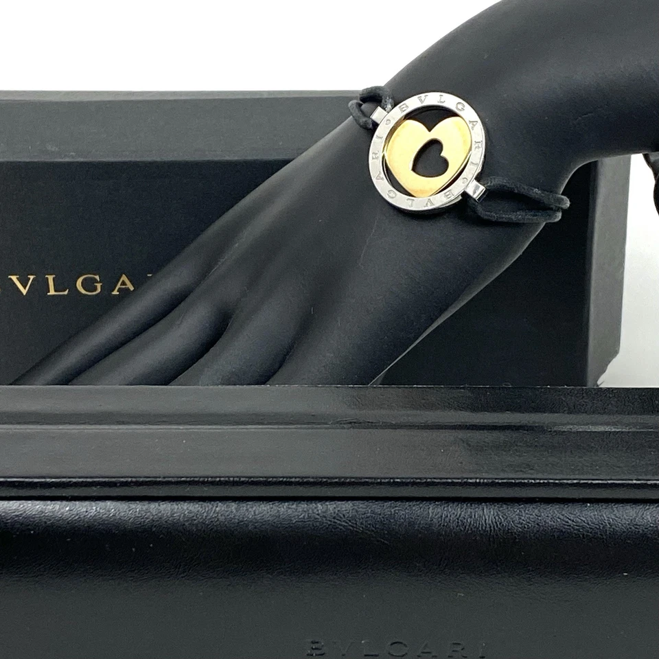 Bvlgari Bulgari Tondo Bracelet 18K Yellow Gold & Steel Heart Multi Cord - Image 3 of 4