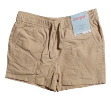 Cat Jack Boys Size S 6/7 Khaki Adjustable Waist Pockets Shorts FREE S H NWT