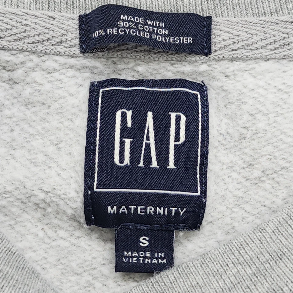 Sudadera de Maternidad GAP Talla S Gris Estampado Animal Leopardo Cremalleras Laterales Cuello Redondo Foto 4 de 4