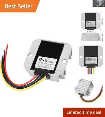 High-Efficiency 60W 12V Buck Boost Converter 9V-36V, Compact Aluminium Design