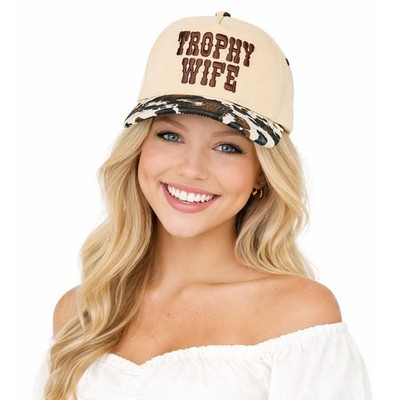 C.C Women TROPHY WIFE Embroidered Cotton Trucker Snapback Baseball Cap Hat