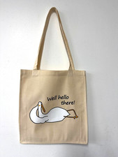 White Reusable Tote Bag Lightweight Eco Grocery Shopping Gift - Well Hello There